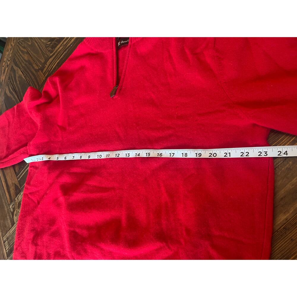 Daniel Bishop 100% Cashmere Pullover Quarter Zip Sweater Men XL Classy Preppy - Picture 5 of 10